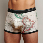 World Map Boxer Brief // Cream (XL)