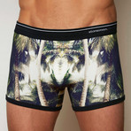 Shady Palms Boxer Brief // Green + Black (XL)