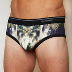 Shady Palms Brief // Green + Black (S)