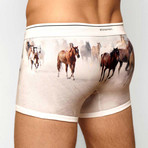 Horses Boxer Brief // Brown + White (S)