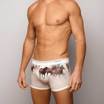 Horses Boxer Brief // Brown + White (S)