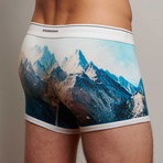 Snowy Peaks Boxer Brief // Blue + White (S)