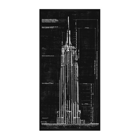 Empire State Building // Architectural Drawing (13.75"W x 25.75"H x 1.5"D)