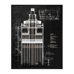 Architectural Drawing II (17.75"W x 21.75'H x 1.5"D)