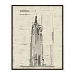 Empire State Building // Architectural Drawing // Sepia (17.75"W x 21.75'H x 1.5"D)