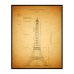 Eiffel Tower // Architectural Sketch (17.75"W x 21.75'H x 1.5"D)