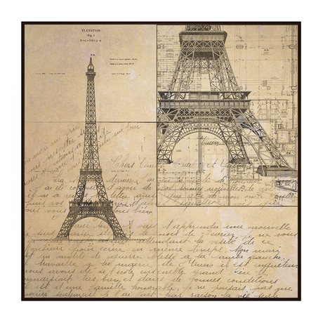 Eiffel Tower Vintage (21.75"W x 21.75"H x 1.5"D)