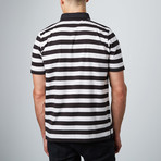Frank Short-Sleeve Polo // Black + White Stripe (L)