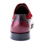 Aagneya Mixed Texture Perforated Toe Oxford // Bordeaux Red (Euro: 44)