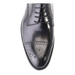 Aadidev Perforated Captoe Derby // Black (Euro: 44)