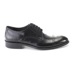 Aadidev Perforated Captoe Derby // Black (Euro: 44)