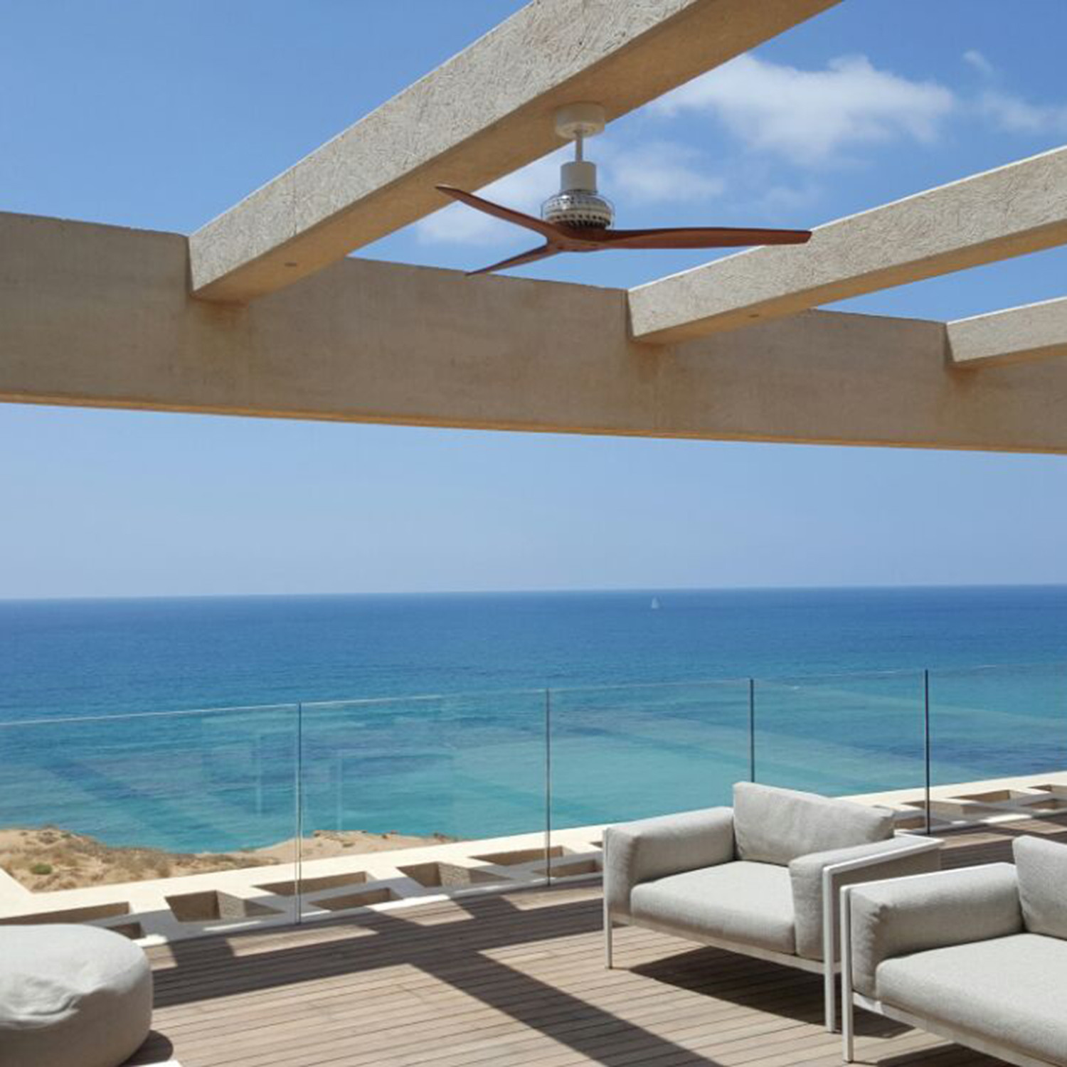 White Star Propeller Ceiling Fan Motor (Graphite Blade) Star Fans