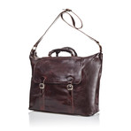 Medici Of Florence // 9100 Travel Bag // Shiny Dark Brown