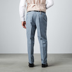 Bella Vita // 3-Piece Slim Fit Suit // Grey + Light Blue Check (US: 36S)