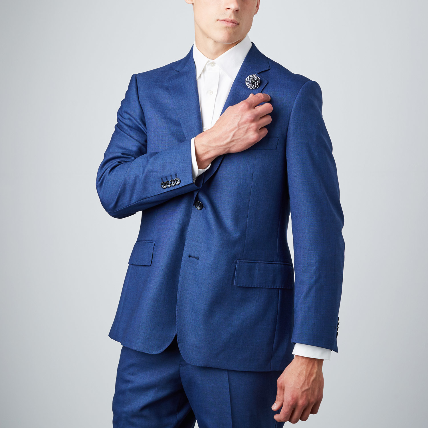 Via Roma // Half-Canvas Suit // Royal Blue Sharkskin (US: 38S) - Luxe ...