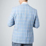 Via Roma // Half-Canvas Sport Jacket // Light Blue + Yellow Windowpane Gingham (US: 36S)