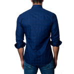 Solid Long-Sleeve Button-Up // Blue (M)