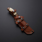 D2 Raptor Textured Bone + Walnut Tanto Knife