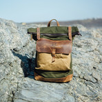 Lundy Rolltop Backpack // Olive