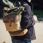 Lundy Rolltop Backpack // Olive