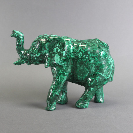 Malachite Elephant Carving