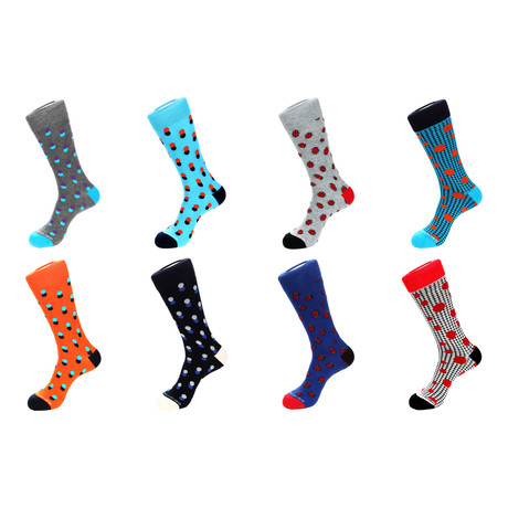 Dress Socks // Circle Shapes // Pack of 8