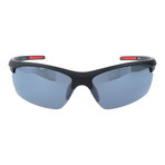 Half Frame Straight Rim Sport Sunglasses // Black