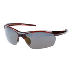 Half Frame Straight Rim Sport Sunglasses // Brown