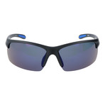 Half Frame Rectangle Sport Sunglasses // Black