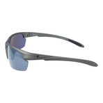 Half Frame Rectangle Sport Sunglasses // Gunmetal