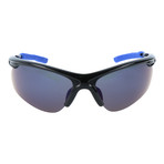 Half Frame Sport Sunglasses // Black + Blue