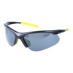 Half Frame Sport Sunglasses // Black + Yellow