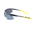 Half Frame Sport Sunglasses // Black + Yellow