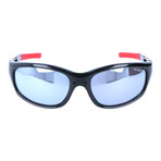 Angled Square Sport Sunglasses // Black + Mirror