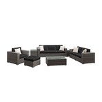 Lusso // Sofa Set (Black-White + White)