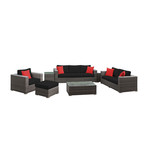 Lusso // Sofa Set (Black-White + White)