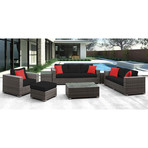 Lusso // Sofa Set (Black-White + White)