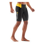 TRI400 Triathlon Compression Shorts // Black + Yellow (XSmall)