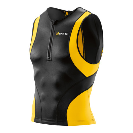 TRI400 Triathlon Compression Top // Black + Yellow (XSmall)