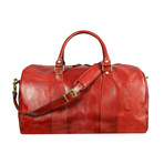 Wise Children Leather Duffel Bag // Red