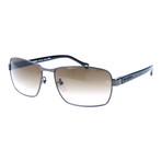 High Bridge Rectangular Metal Sunglasses // Brown + Gunmetal