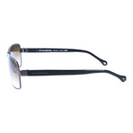 High Bridge Rectangular Metal Sunglasses // Brown + Gunmetal