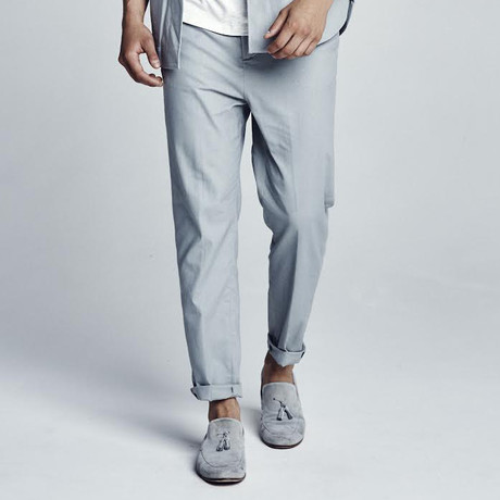 Cropped Linen Pants // Gray (32WX30L)