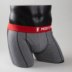 Cotton Athletic Boxer Briefs // Grey + Red (XL)
