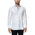 Link Texture Long-Sleeve Button-Up // White (M)