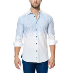 Painter Long-Sleeve Button-Up // White + Blue (3XL)
