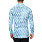 Paisley Trio Long-Sleeve Button-Up Shirt // Light Blue (S)