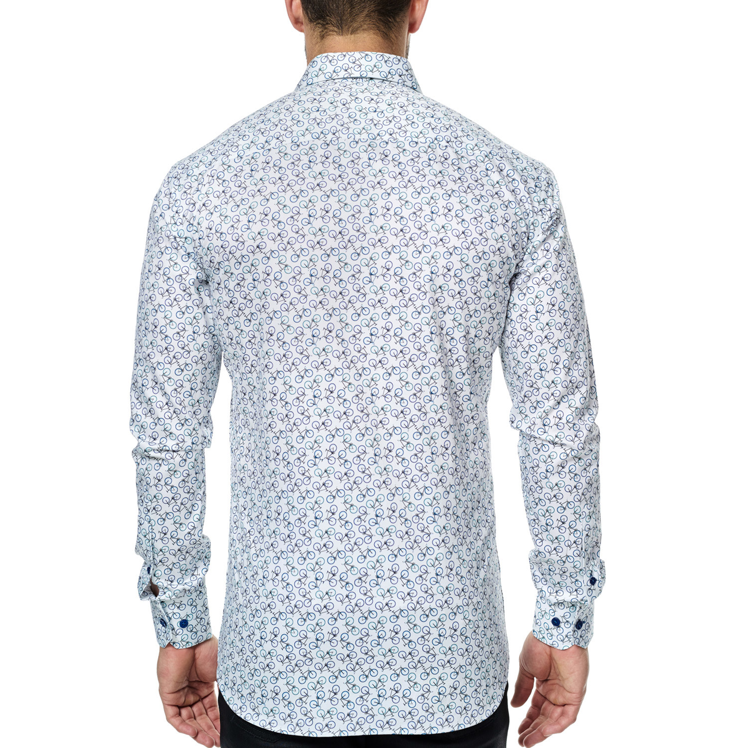 Bicycle Race Long-Sleeve Button-Up Shirt // White (S) - Maceoo - Touch ...