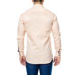 Check Placket Long-Sleeve Button-Up // Orange (2XL)