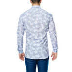 Leafy Long-Sleeve Button-Up // Light Blue (S)